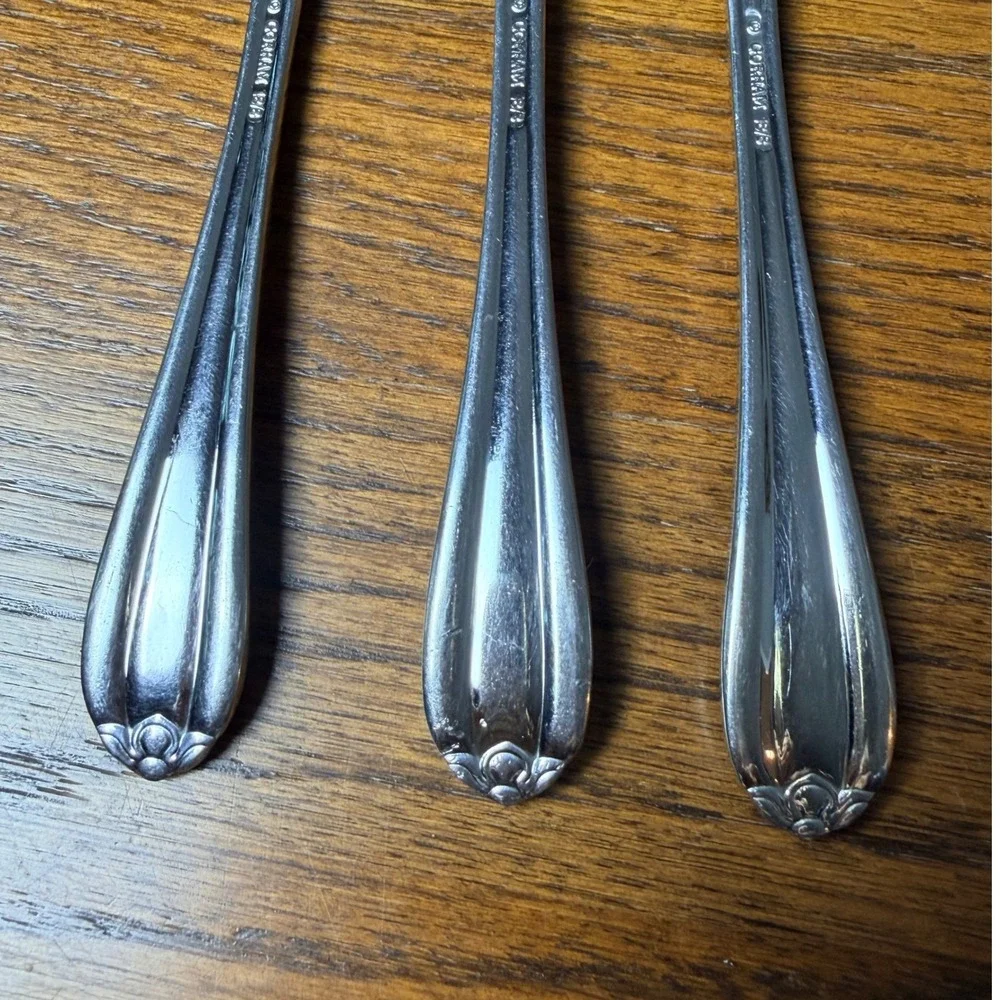 Gorham Melon Bud Frosted Stainless Steel Salad Forks 18/8 Set of 3